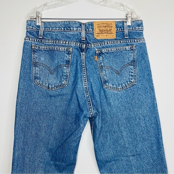 Vintage Levi’s Blue 505 Straight Leg Orange Tab Jeans 36W - Picture 7 of 9